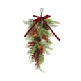 thumbnail image 2 of Guirnalda navideña con forma de lágrima y lazo, guirnalda para puerta, corona artificial, adorno colgante navideño para valla festiva, chimenea., 2 of 8