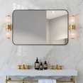 thumbnail image 4 of Costway 32''x20'' Wall-Mounted Rectangle Mirror Metal Frame Bathroom Entryway Black, 4 of 10
