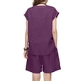 thumbnail image 4 of Stichou 2 Piece Sets for Women 2026 Summer Outfits Lounge Sets Crew Neck Tops Shorts Womens Vacation Travel Outfits Wine XL, 4 of 4