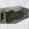 thumbnail image 5 of Lotus Flower Soft Flannel Fleece Blanket, Purity Simplistic Print of Pond Related Plantation and Flora Meadow Feels, Cozy Plush for Indoor and Outdoor Use, 70" x 90", Emerald Yellow, by Ambesonne, 5 of 5