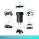 thumbnail image 3 of Toma de corriente,Enchufe de cargador USB dual PD tipo C y QC 3.0,Adaptador de toma de corriente modificado DC 12V 24V,Salida USB de carga rápida con pantalla LED,Cargador USB resistente al, 3 of 9