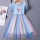 thumbnail image 1 of Ropa para niñas pequeñas, vestido de fiesta de cumpleaños, nuevo estilo, vestido con patrón de Elsa de dibujos animados, vestido de tutú de malla con mangas abullonadas y lazo blanco 1-7Y3T Gao Jinjia LED, 1 of 2