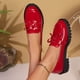 thumbnail image 4 of Xucatan Women's Patent Leather Tassel Loafers, Chunky Sole Slip-On Flat Shoes, Classic British Style Casual Shoes for Women, Plus Size Uniform Shoes Gift, 4 of 8