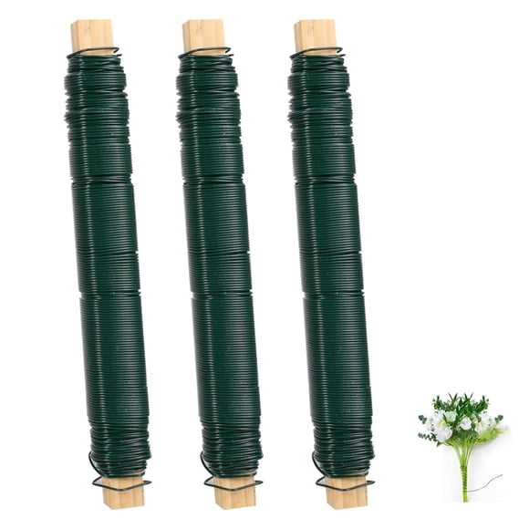 Fil Floral Fil de Couronne de Fleuriste 22 Gauge Vert Fil Floral Fil de Fleurs pour Fabrication de Couronnes Artisanat Arrangements de Fleuristes Guirlande Plante 0,7mm 105m