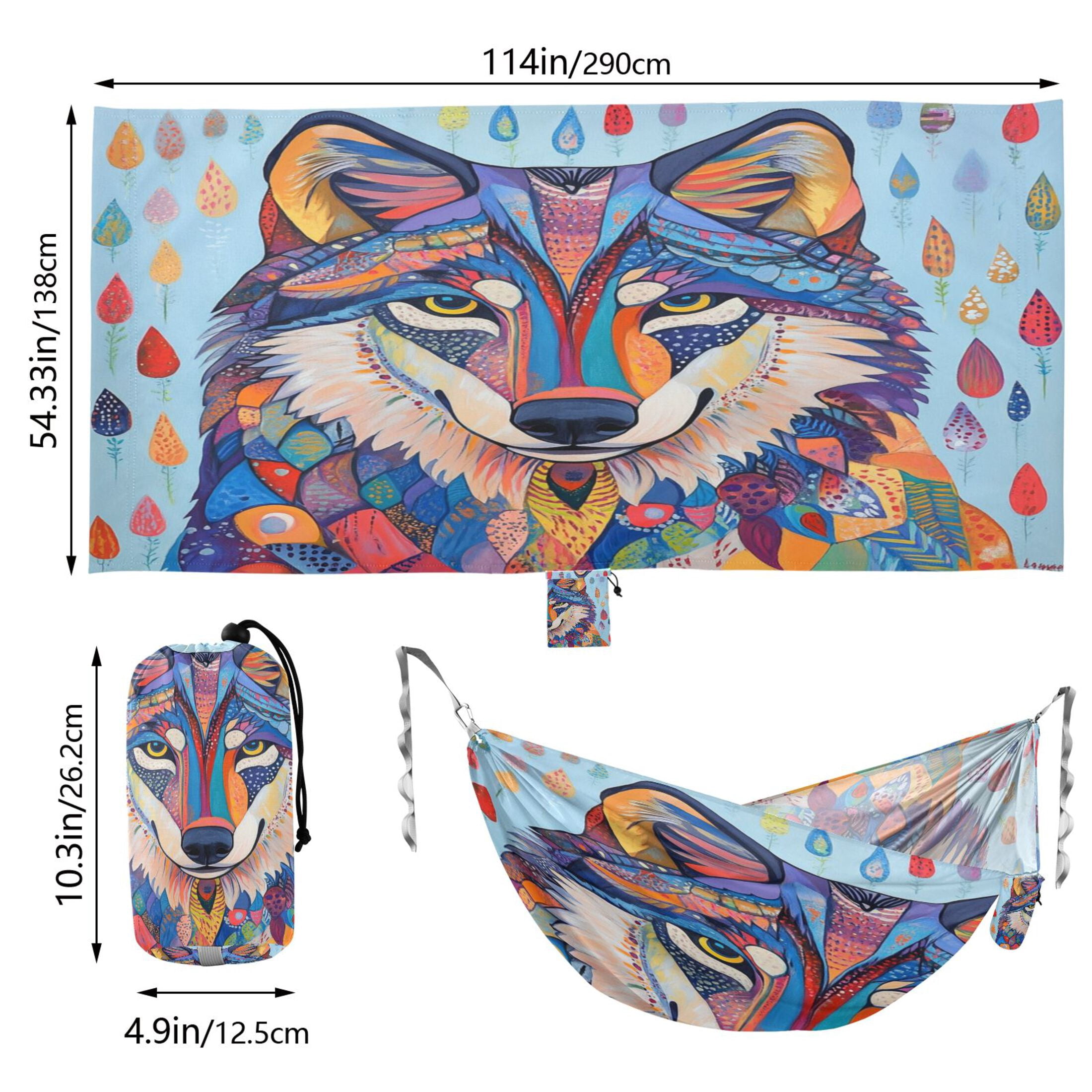 Hammock Camping Hammock Nylon Portable Hammock Travel Camping Hammock Colorful Raindrop Wolf