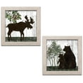 thumbnail image 2 of Gango Home Decor Modern Wildwood Lodge III & IV; Two 12x12in Art Prints in Distressed White Frames, 2 of 6