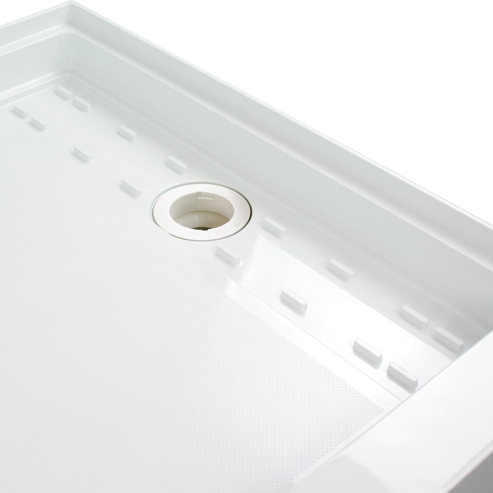 Transolid FL6032R-38 Linear 60-in W x 32-in L Rectangular Alcove Concealed End Shower Base with Right Hand Drain Biscuit