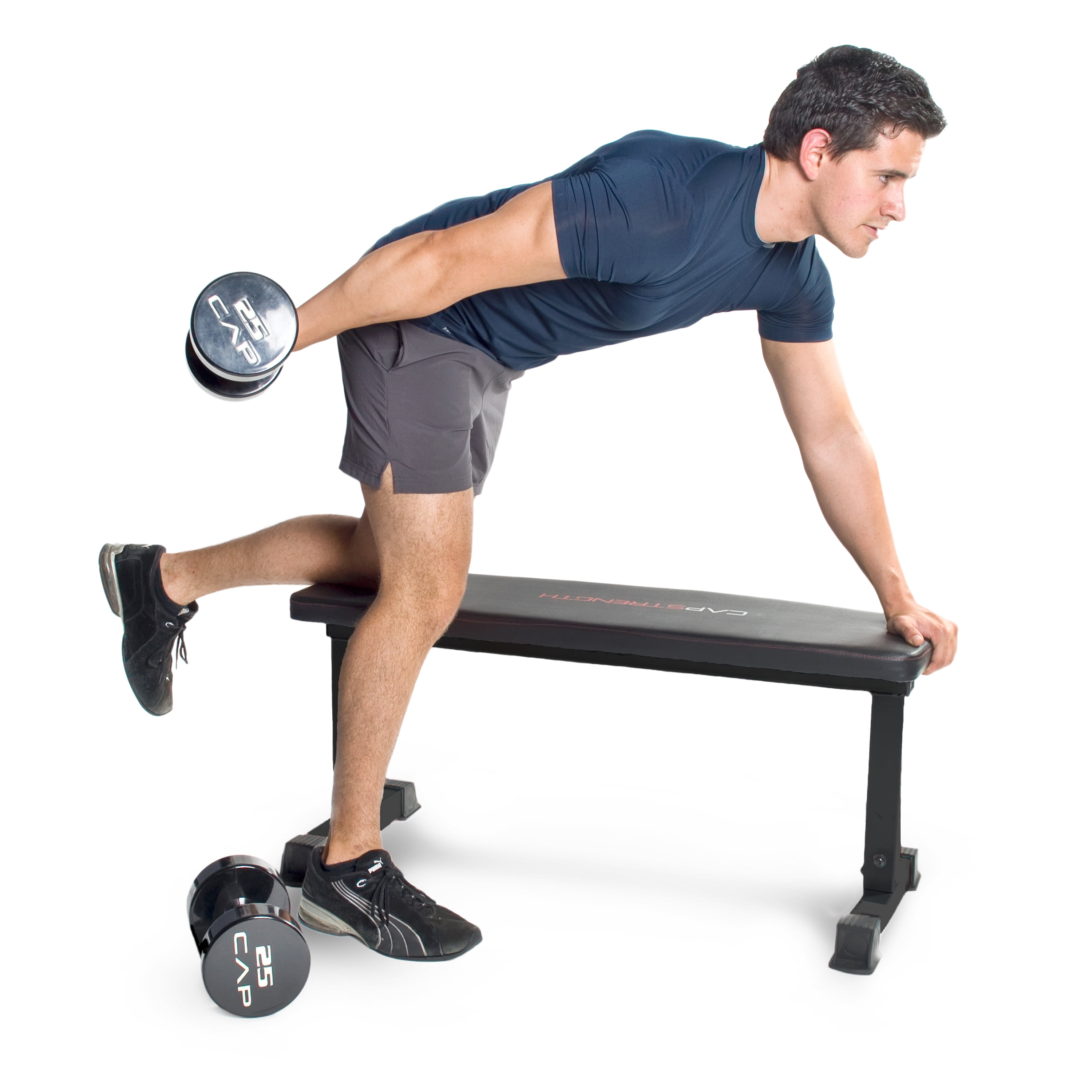 CAP Strength Flat Utility Weight Bench (600 lb Weight Capacity), Black