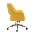 thumbnail image 4 of Modern Water and Stain Resistant Boucle Fabric Upholstered Rolling Task Chair Height Adjustable Swivel Vanity Chair, Mustard, 4 of 5