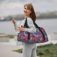 thumbnail image 6 of Picia Tropical Leaves Print Travel Duffle Bag,Weekender Bags for Women with Shoe Compartment, Gym Duffel Bag with Wet Pocket, Hospital Bags for Labor and Delivery, 6 of 7