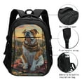 thumbnail image 3 of Pofeuu Flower Field Cute Bulldog Print Storage Laptop Backpack with USB Charging Port[Water Resistant] College Computer Bookbag Fits, 3 of 7