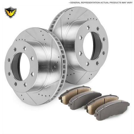 Front Brake Pads And Rotors Kit For Ford F250 F350 Super Duty 4WD