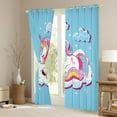thumbnail image 4 of jejeloiu Cartoon Animal Unicorn Black Out Curtains,rainbow Stars Pattern Curtains Pack of 2 (42x63 Each),blue pink white Bedroom Curtains For Child,Lightweight Room Decor, 4 of 6