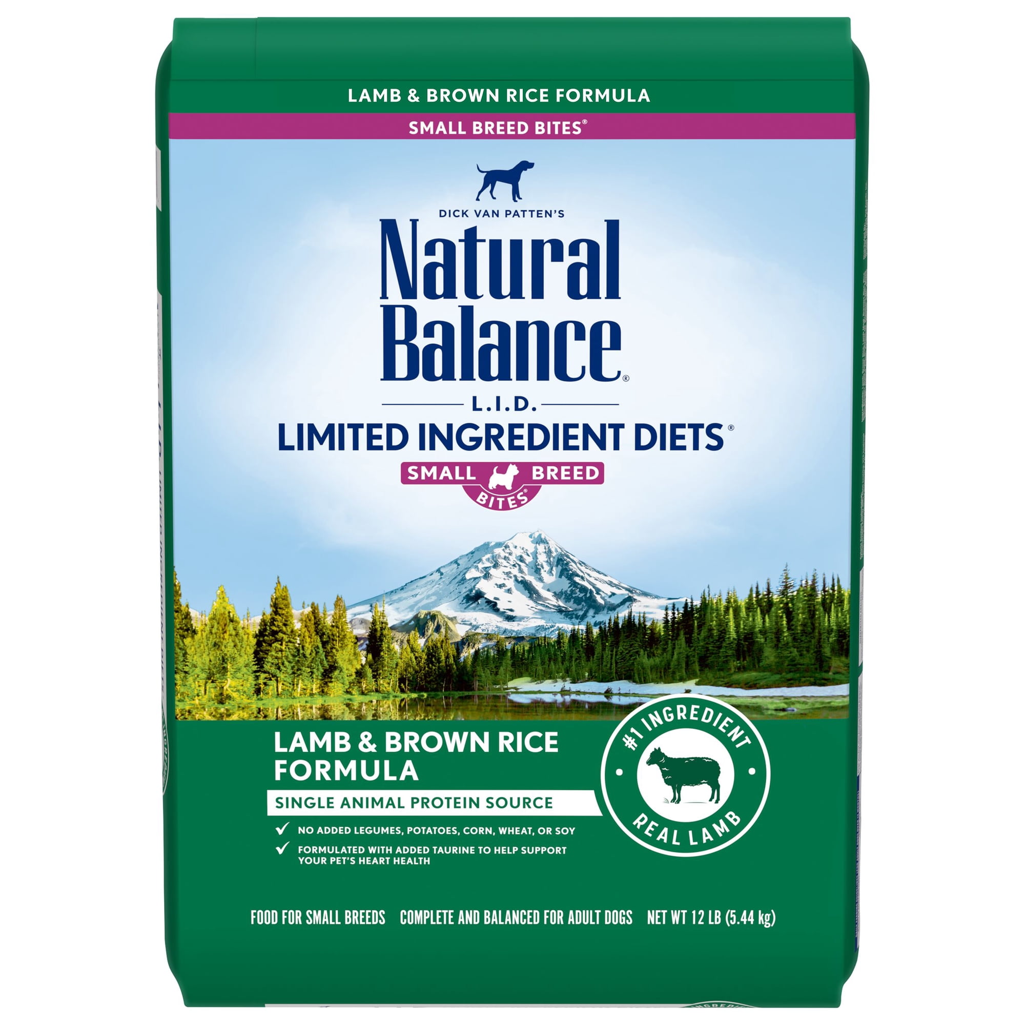 Natural Balance L.I.D. Limited Ingredient Diets Dry Dog Food, 12 Pounds, Lamb & Brown Rice Small Breed Formula