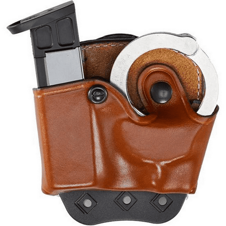 Cuff Mag Combo - AKER LEATHER 519 D.M.S. Combo Mag and Handcuff Case Color: Tan Gun: Colt Commander Hand: Right