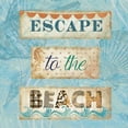 thumbnail image 2 of Nan 15x15 White Modern Wood Framed Museum Art Print Titled - Escape to the Beach, 2 of 4