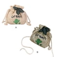 thumbnail image 4 of Bolso con cordón de paja Minnieouse Adorable trenzado Mujer Compras Citas Viajes Caqui, 4 of 6