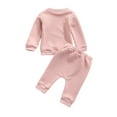 thumbnail image 3 of Bagilaanoe 2Pcs Newborn Baby Girl Boy Long Pants Set Long Sleeve Sweatshirt Pullover Tops+ Trousers 6M 12M 18M 24M Infant Fall Casual Sweatsuit, 3 of 7