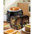 thumbnail image 4 of Red Wine Small Toaster Cover 2 Slice, Kitchen Appliance Covers, Grapes Glasses Country Wooden Farmhouse Toaster Oven Cover with Loop, Bread Machine Cover Polyester Dust Cover Protection, 4 of 4