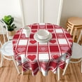 thumbnail image 6 of Valentine''s Day Round Tablecloth 60 Inch, Checkered Love Hearts Tablecloths Stain Resistance Polyester Table Cloth for Holiday Parties Kitchen Dining Indoor Outdoor, 6 of 6