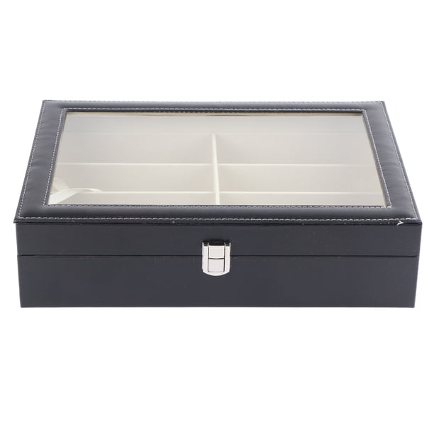 Organizador de Gafas Jadeshay Caja de Almacenamiento Grande 8 Rejillas Color Negro