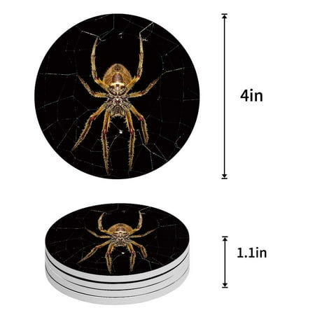 

ZHANZZK Watercolor Fox Mother and Son Set of 6 Round Coaster for Drinks Absorbent Ceramic Stone Coasters Cup Mat with Cork Base for Home Kitchen Room Coffee Table Bar Decor