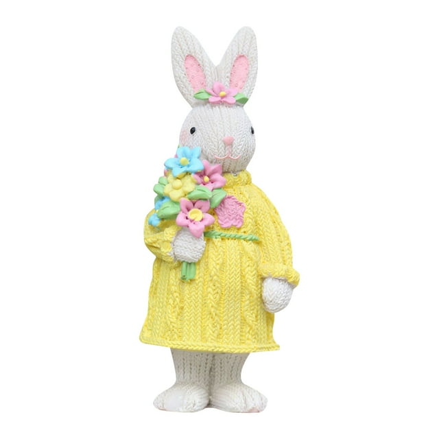 Easter Party Bunny Sculpture Holiday Scene Layout Living Room Furnishings Knitted Woolen Rabbit Desktop Ornaments