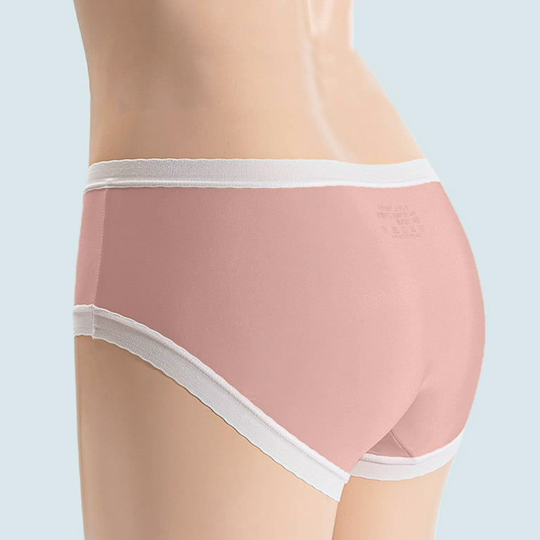 CAICJ98 Womens Underwear Plus Size Ladies Panties Lace Pure Cotton Seamless  Seamless Panties Women's Briefs Mid Waist Orange,L 
