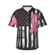 thumbnail image 1 of Balery Ribbon Breast Cancer Awareness Camisas hawaianas de manga corta para hombre, camisas playeras de corte holgado, camisas de vacaciones con botones,Small, 1 of 7