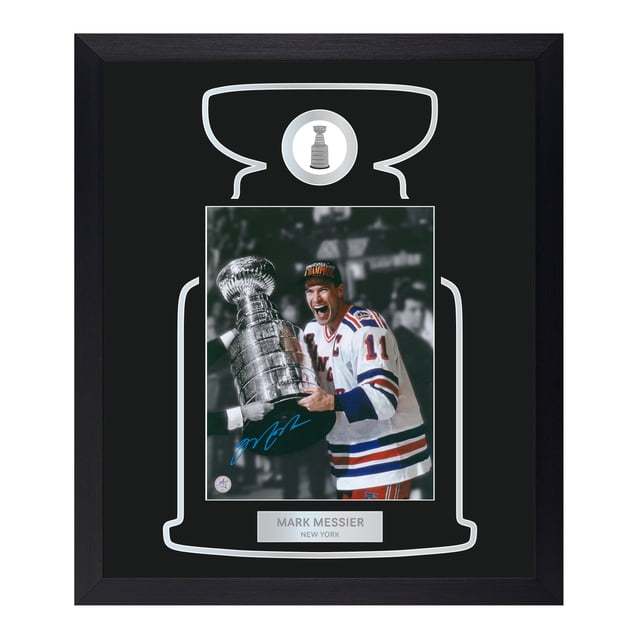 Mark Messier Autographed New York Rangers Cup Champion 23x27 Frame