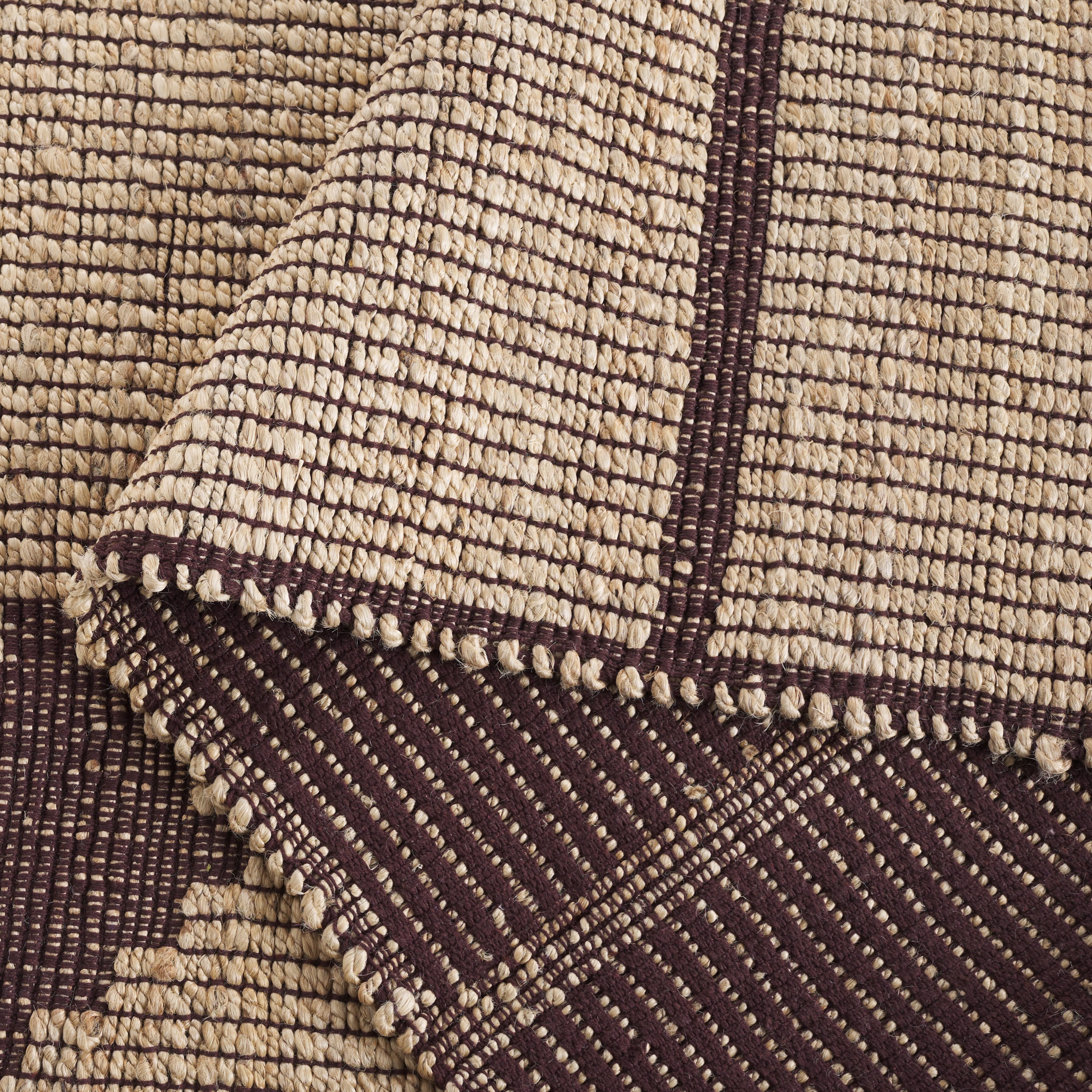 SAFAVIEH Natural Fiber Kagan Geometric Area Rug, Natural/Brown, 6' x 6' Square