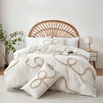 thumbnail image 6 of 2 Pieces Duvet Covers Set, Boho Tufted Comforter Sets with Zipper Closur, Soft Breathable Floral Bedding Set for All Seasons(White,Twin Duvet Cover 68"*90"), 6 of 8