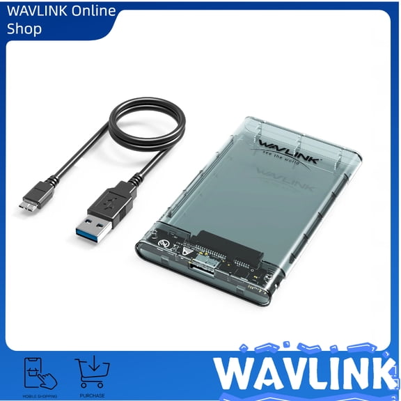Quanlity100 2.5" USB3.0 to SATA III External Hard Drive Enclosure, Optimized for 7mm/9.5mm 2.5 Inch HDD/SSD, Tool-Free, Support Max 4TB with UASP