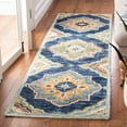 thumbnail image 3 of SAFAVIEH Suzani Eveleen Abstract Area Rug, Navy/Green, 6' x 6' Square, 3 of 10