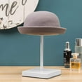 thumbnail image 5 of MyGift Tabletop White Metal Hat Stand with Fabric Covered Dome, Adjustable Height Wig Display Holder Rack, 5 of 5