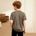 thumbnail image 7 of Boys Casual Short Sleeve Round Neck T-Shirt Solid Color Top Soft Breathable Fabric for Daily Wear School Travel and Play, 7 of 7
