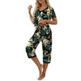 thumbnail image 4 of MINTREUS Women's Pajama Sets Short Sleeve Shirt and Capri Soft Pajama Sets with Pockets S-4XL, 4 of 7