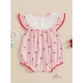 thumbnail image 5 of Cenuakty Newborn 0-18M Girls Rompers Cherry Embroidery Round Neck Fly Sleeve Infant Fashion Bodysuits Jumpsuits, 5 of 9