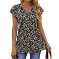 thumbnail image 3 of Fantaslook Womens Tops V Neck Short Sleeve Summer Shirts Babydoll Peplum Tops Tunic Dressy Casual Blouses, 3 of 10