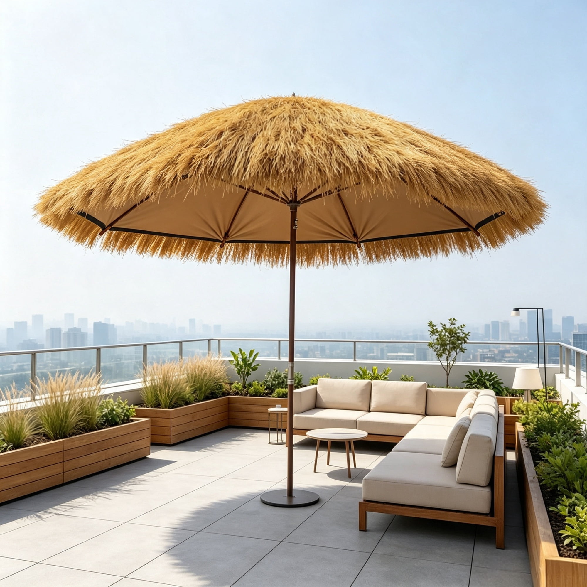 Waterproof Artificial Thatch Roof Roll (1.3 x 3.9 ft) for Bar & Tropical Decor(Only artificial thatched roof roll)