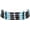 Black & Blue, variant on Tribal Choker Necklace Rustic Beige, Adjustable Length, 4-Row