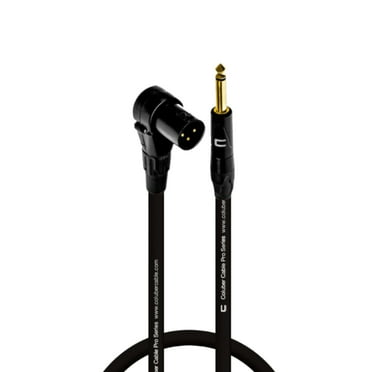 Columber Cable Right Angle XLR Male to 1/4" TS Male Pro Microphone Connector