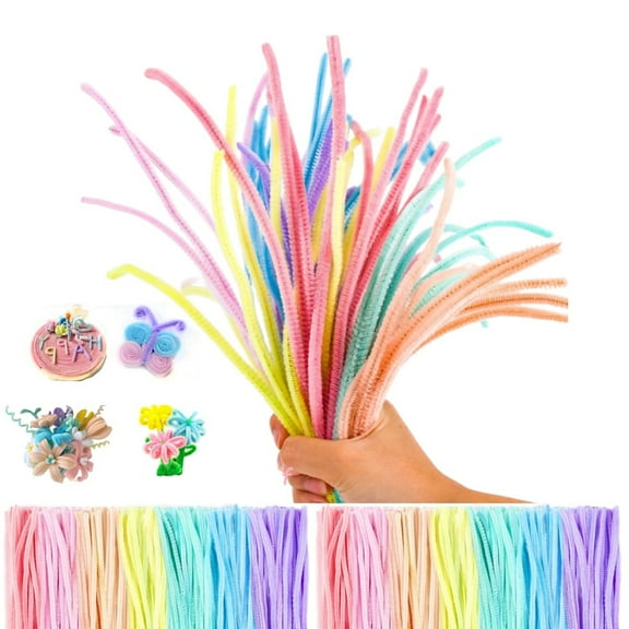 Flower Craft Fluffy Fuzzy Decor,DIY Projects Floral Wires,Gift Wrapping Decoration,HYG Multicolor DIY Flower Bouquet Supplies for Adults,200pcs