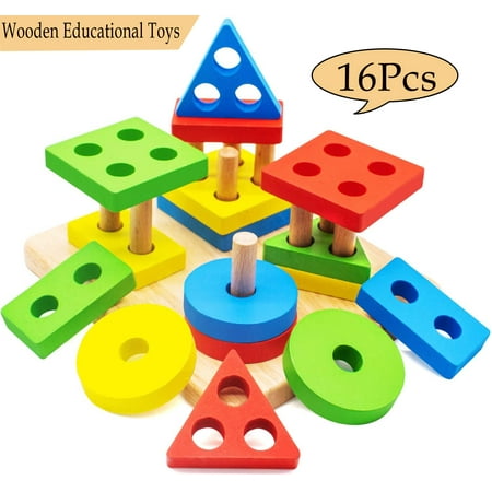 toy wooden sensory sorting stacking amerteer developmental sorter educational puzzle babies preschool toddler shape learning boy years