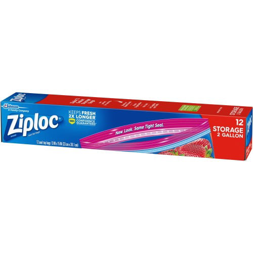 Ziploc  Storage Bags Two Gallon  XL  Ziploc brand  SC Johnson