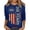 Blue #161, variant on 250th Anniversary USA Shirts for Women Casual 3/4 Sleeve USA Flag Print Tshirts Crew Neck 4th of July Patriotic Tunic Tops Independence Day Celebration Party 1776-2026 Blouses, M