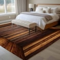 thumbnail image 4 of Brown Vintage Wooden Area Rugs 8'x10', Washable Small Throw Rugs for Living Room Patio, Retro Art Farmhouse Indoor Outdoor Rug Non-Slip Low Pile Carpet Runner Reversible Floor Mats, 4 of 8