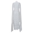 thumbnail image 5 of Huanglei Robe Gothique pour Femmes Manches Évasées en Dentelle Robe Asymétrique Robe Médiévale, 5 of 5