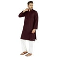 thumbnail image 3 of Atasi Indian Mens 2 Piece Kurta Pajama Set Henley NeckÂ&nbsp;Casual Long Kurta, 3 of 7