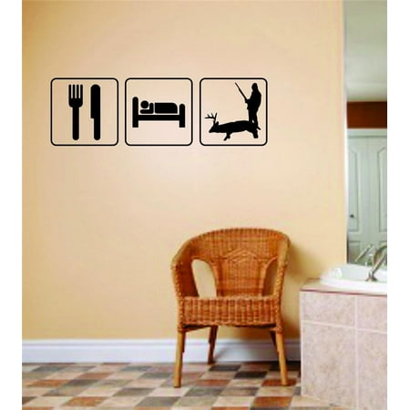 Do It Yourself Wall Decal Sticker Living Room Art Eat Sleep Hunt / Buck Mens Hunter Hunting Sports Ideas 6x18